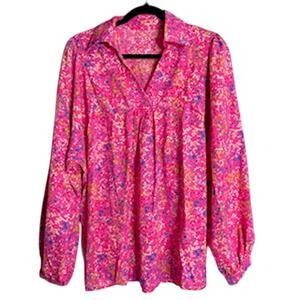 Pink Babydoll Blouse Large NWOT